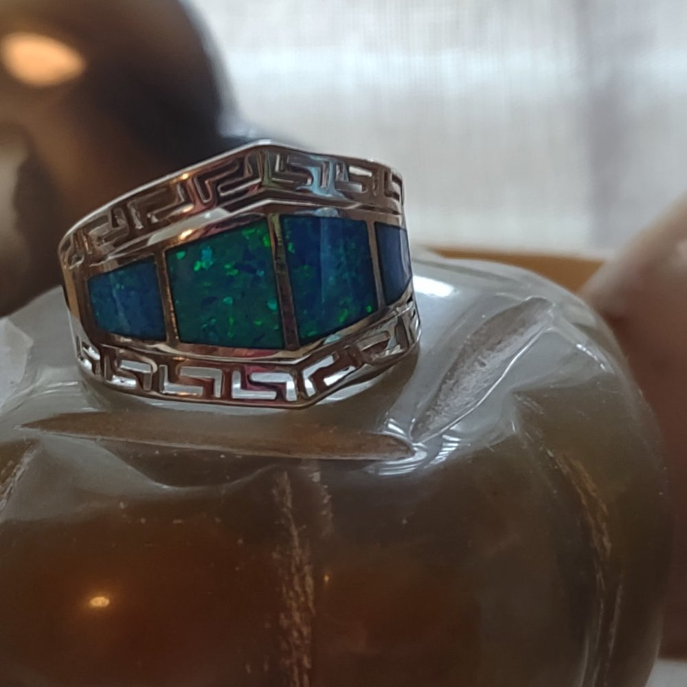 925 sterling silver Aztec ring